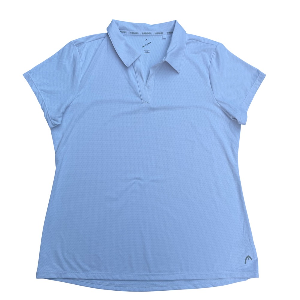 Head Performance Polo V-Neck Tenniscore White Sporty‎ Chic Preppy L Large